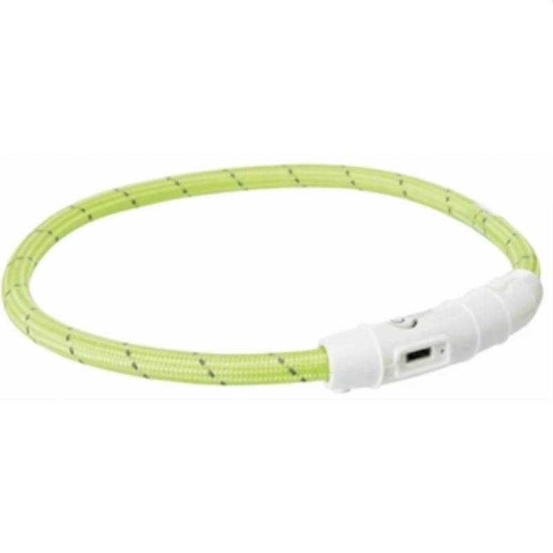 LED Halsband USB wiederaufladbar / Nylon Grün